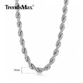 316L Stainless Steel Rope Chain Necklace for Men & Women – 5mm & 7mm Width, 16 to 30 Inch Lengths, Hypoallergenic Tarnish-Resistant Silver Chain, Unisex Jewelry for Daily Wear & Gifting