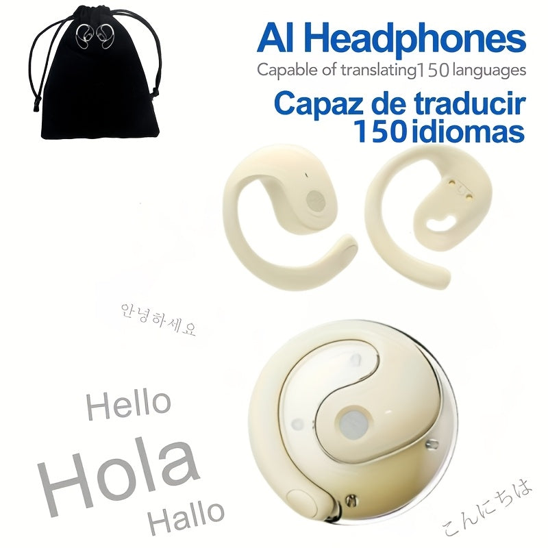 AI Translation Earbuds 144 Languages – 0.3s Instant Voice Interpreter, Noise Reduction & 40-Hour Battery Life for Travel Business International Communication