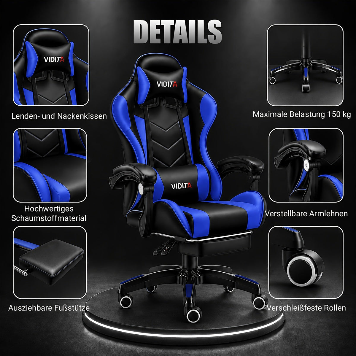 Ergonomic Gaming Chair Racing Style with Lumbar Support High Back Adjustable Office Chair for Adults Teens PC Computer Desk Chair Recliner