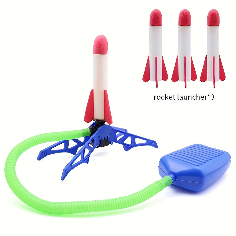 Foam Rocket Launch Toy for Kids – Foot-Powered Air Dynamics Flying Rocket Launcher, Fun Outdoor & Indoor Activity Toy, No Batteries Needed, Birthday Christmas Gift Boys & Girls (Random Color)