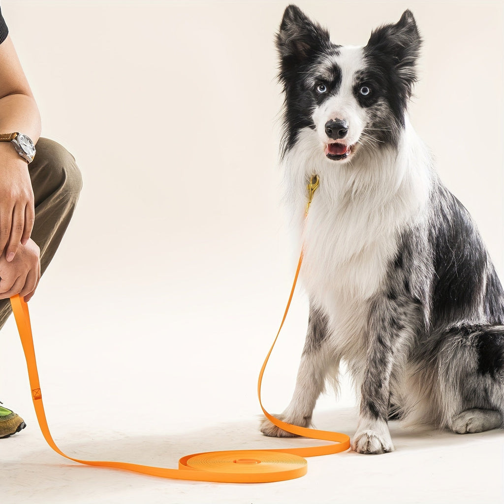 Waterproof Dog Training Leash 10/20/30/50ft – DuraSoft Poly Coated Nylon Long Lead for Large Medium Small Dogs – Tangle-Resistant Recall Leash for Hiking Camping Beach Yard Swimming