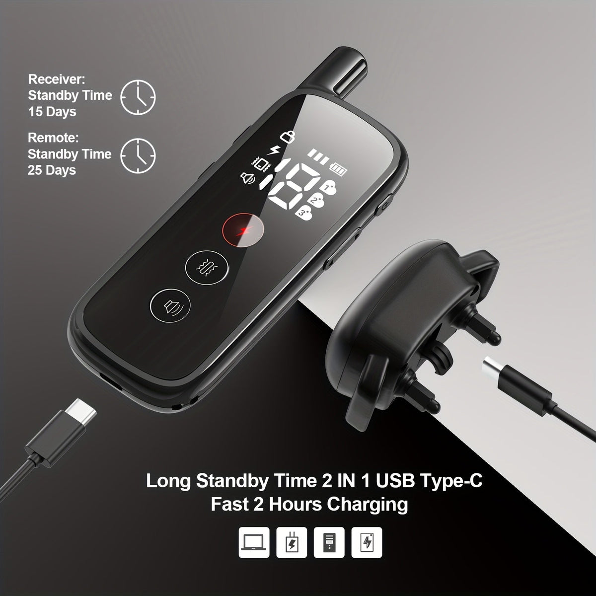 Dog Training Collar with Remote IP68 Waterproof – Rechargeable E-Collar for Small Medium Large Dogs, 3 Modes Beep Vibration Shock, 1640ft Range