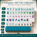 160-Tile American Mahjong Set with 4 Dice & Peacock Artwork – Colorful Layered Glossy Tiles, Tabletop Board Game for Family Game Night, Friends Party, Holiday Gift Idea for Adults