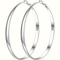 S925 Sterling Silver Large Hoop Earrings Hypoallergenic Thin Oversized Big Hoops French Minimalist Style for Women Girls Daily Vacation Jewelry