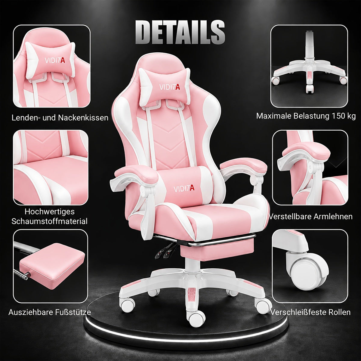 Ergonomic Gaming Chair Racing Style with Lumbar Support High Back Adjustable Office Chair for Adults Teens PC Computer Desk Chair Recliner