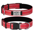 Customizable Reflective Dog Collar with Personalized Name Plate - Padded Nylon Comfort Fit, 12 Color Options, Engraved ID Tag Alternative for Small Medium & Large Dogs, Perfect Personalized Dog Gift for Dog Lovers