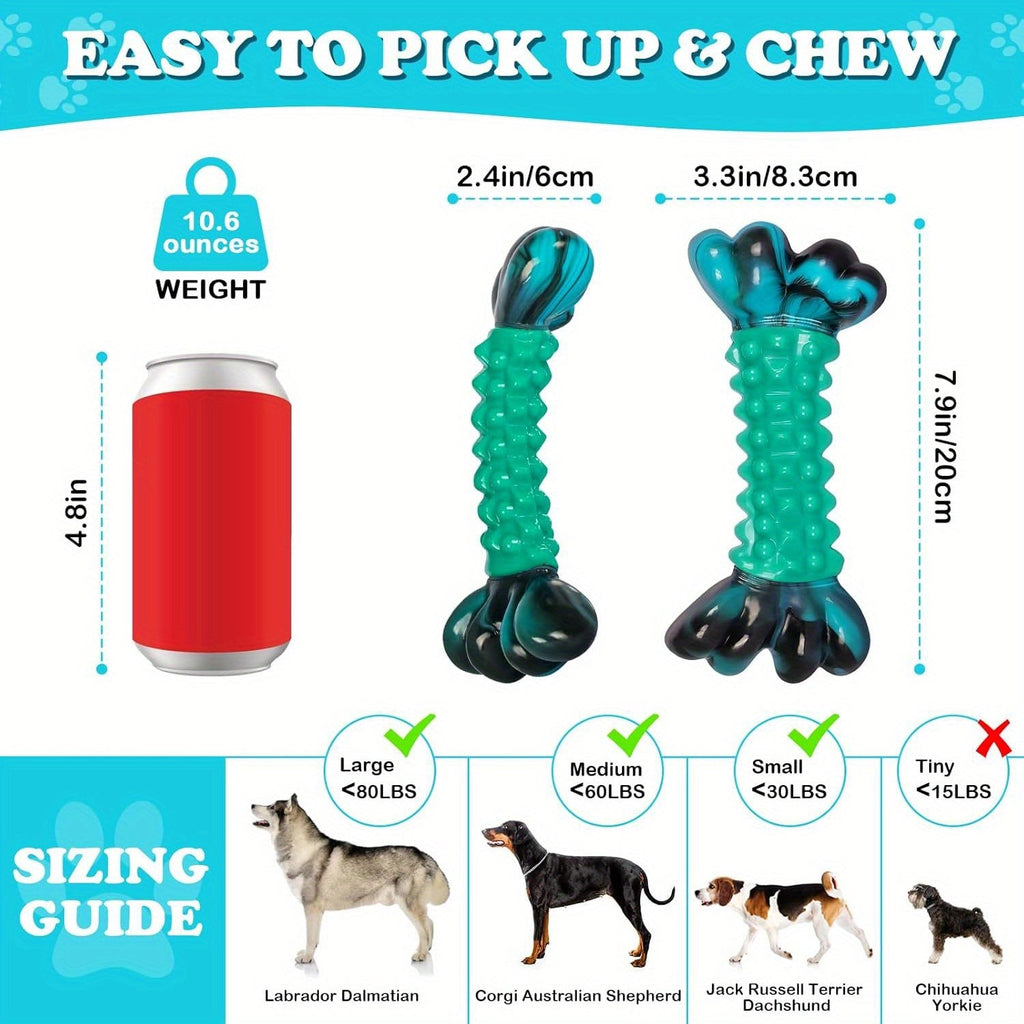 Nylon Dog Chew Bone for Aggressive Chewers – Super Tough Durable Dog Chew Toys for Medium & Large Breeds, Long-Lasting Indestructible Chew Bone for Power Chewers, Teeth Cleaning, Available 1pc or 2pcs