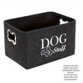 Pet Toy Storage Box Felt Organizer - Spacious Dog Toy Bin for Toys Blankets & Accessories, Durable Polyester Basket for All Dog Breeds, Stylish Home Pet Supply Storage Solution