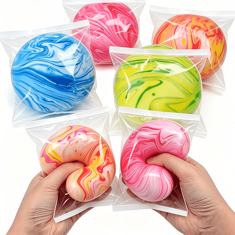 Giant Squeeze Stress Ball Toys 3 Pack - Slow Rising Rhyolite Texture Sensory Squishy Balls for Kids & Adults, Anxiety Relief Fidget Toy, Party Favors, Birthday Gifts, Classroom Prizes, Holiday Gifts (Random Colors)