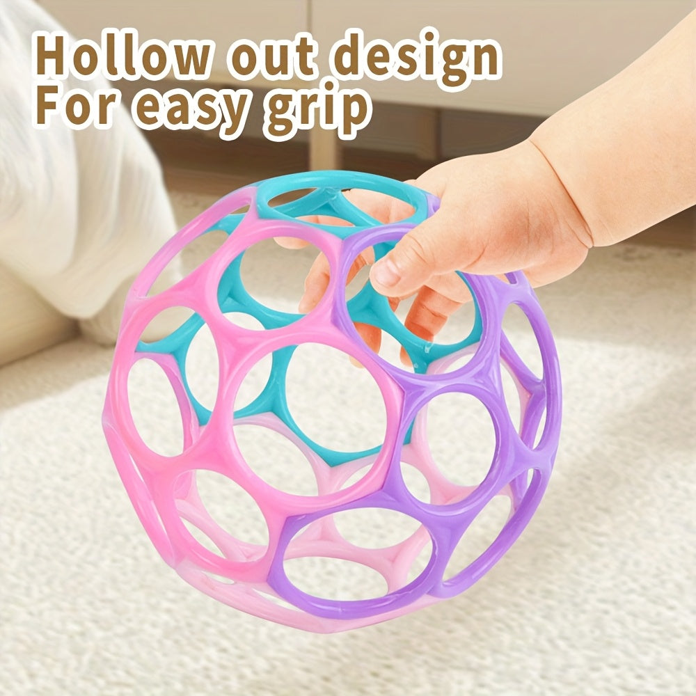 Baby Grip Ball 4-Color Combination Soft Cutout Design Infant Hand Grip Toy Sensory Ball Exercises Baby Flexibility Fine Motor Skills Development Toy Gift for Infants Toddlers