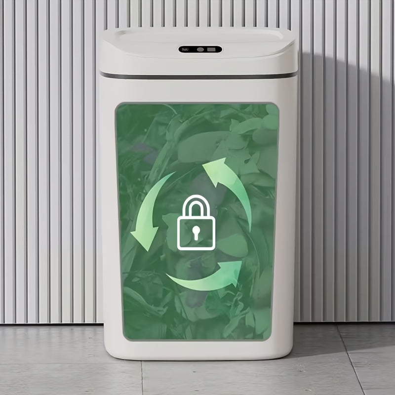 Inductive Smart Trash Can with Sealed Lid and Odor-Proof Technology Touch Control Switch Hands-Free Automatic Sensor Waste Bin Easy-to-Clean for Office Bathroom Bedroom Kitchen