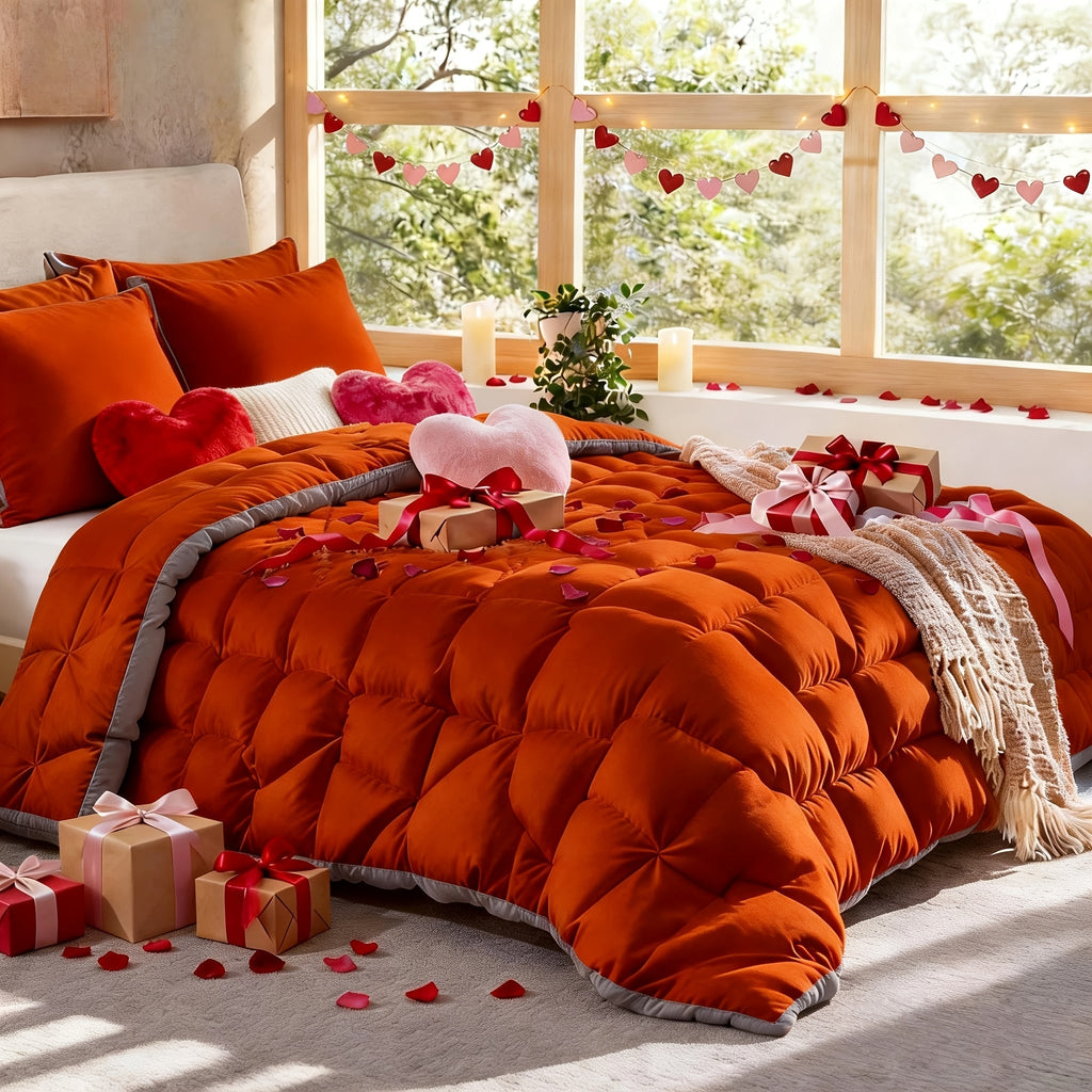 Comforter Set 7 Piece Queen King Full - Soft Microfiber Pintuck Pleated Bed in a Bag Complete Bedding Set with Comforter, Fitted Sheet, Flat Sheet & Pillowcases, All Season Home & Dorm Bedding