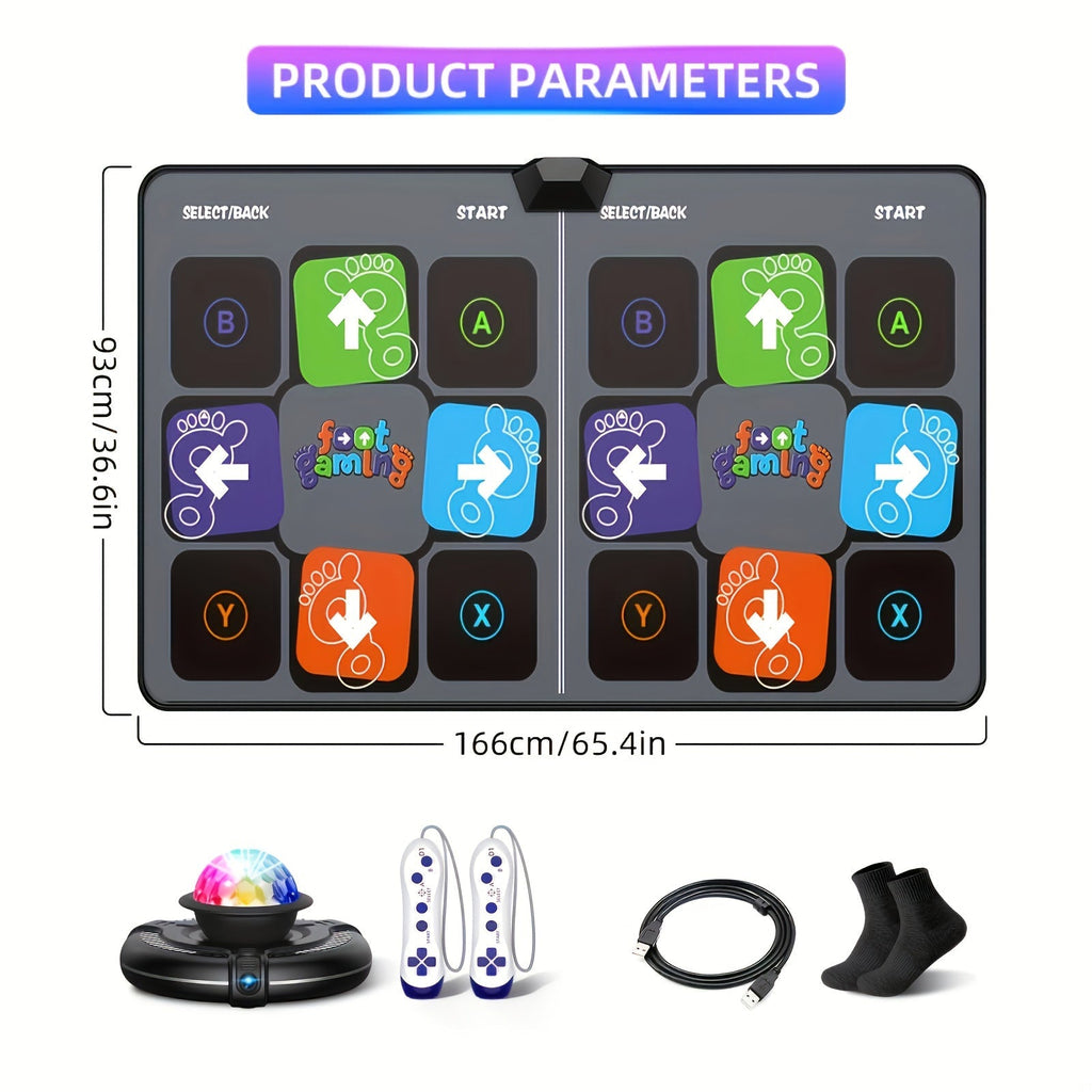 Dance Mat for Adults & Kids – Double User Dance Pad for TV, Plug & Play Electronic Dancing Mat with Smart Camera, Exercise Dance Game for Family Fun, Birthday & Christmas Gift Idea
