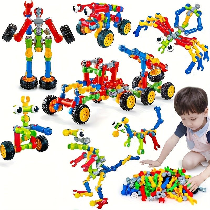 83pcs STEM Educational Building Blocks Toy for Kids - Creative Learning Construction Set for Boys & Girls Ages 3+, Random Colors, Develops Engineering & Spatial Skills, Christmas Birthday Gift