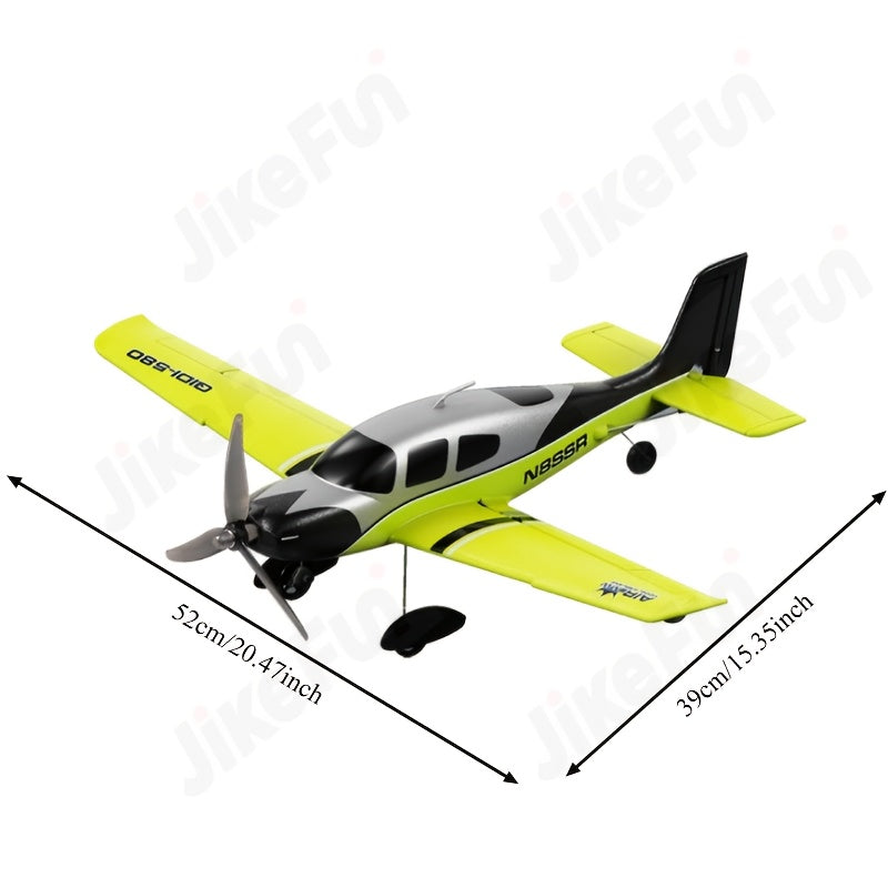 RC Airplane for Adults Kids QIDI-580 SR22 4-Channel Remote Control Plane Brushless Motor 28-30 Min Flight Time Auto-Balance Roll Yaw Light Show Green Blue Beginner Friendly Outdoor Toy Gift