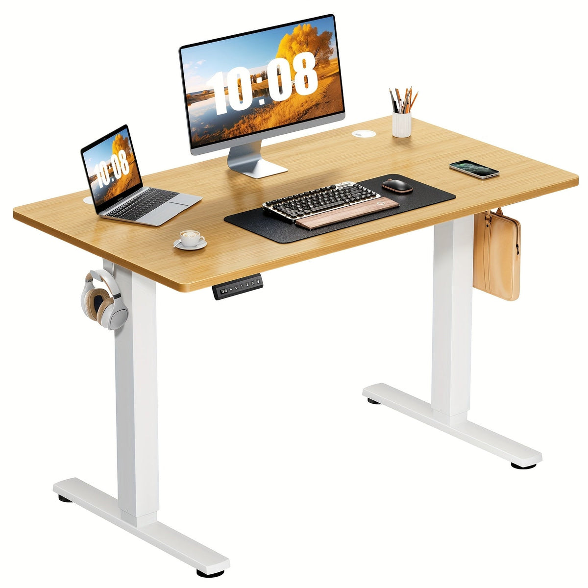Electric Standing Desk Adjustable Height 40 48 55 63 Inch – Sit Stand Up Desk with Memory Controller & Anti-Collision, Ergonomic Home Office Gaming Workstation, Multiple Colors & Sizes