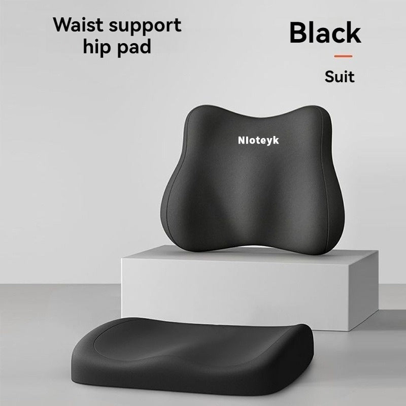 Memory Foam Seat Cushion & Lumbar Support Set – Ergonomic 2-Piece Comfort Pad for Office Chair, Car Seat & Wheelchair, Relieves Back Pain & Tailbone Pressure, Multiple Colors