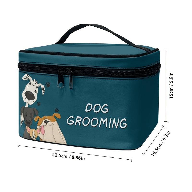 Dog Grooming Organizer Bag with Zipper - Portable Pet Grooming Supplies Storage Case for Home and Travel, Dog-Themed Grooming Tool Holder, Gift for Pet Owners and Dog Groomers, Multiple Colors & Styles