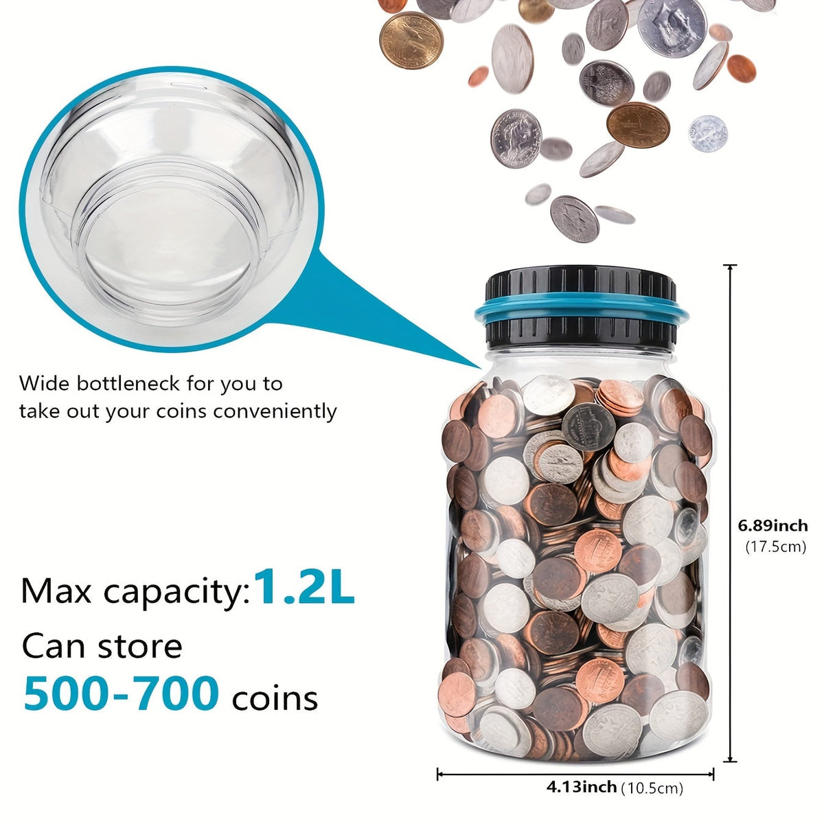 Digital Piggy Bank for Kids Boys Girls – Counting Coin Bank Money Saving Jar for All US Coins, Electronic LCD Coin Counter, Fun Savings Gift for Christmas Halloween Thanksgiving Easter Birthday