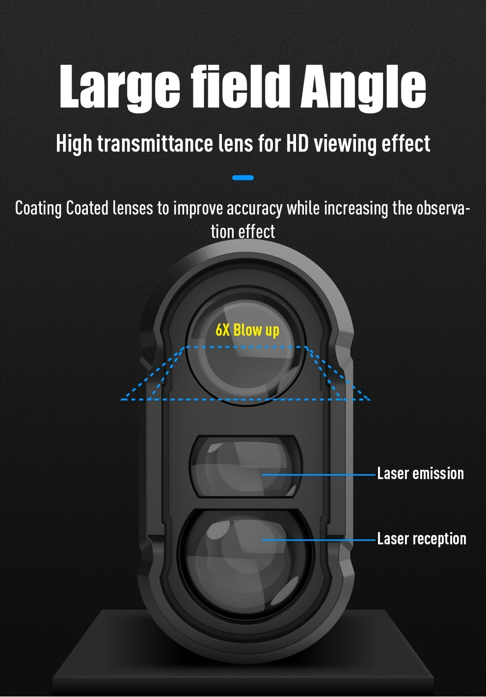 1200 Yard Laser Golf Rangefinder 6X Magnification Slope Switch Pulse Vibration Target Lock Type-C Rechargeable – Trajectory Compensation for Golf & Hunting
