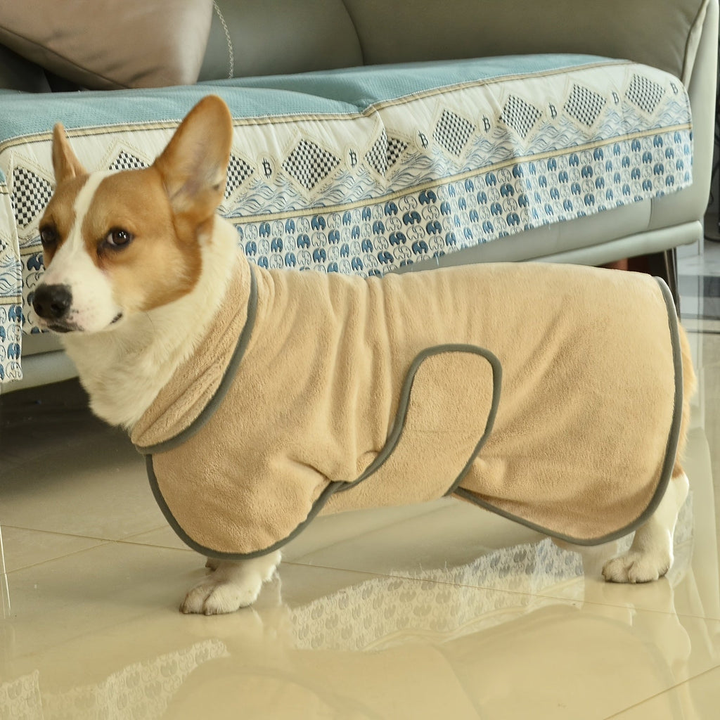 Dog Bathrobe Quick-Dry Super Absorbent Post-Bath Pet Robe Towel Coat for Small Medium Large Dogs XS S M L XL XXL 3XL 7 Colors Light Blue Rose Red Orange Deep Blue Green Khaki Pink