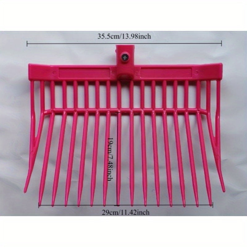 16-Tooth ABS Plastic Stable Fork Hay Fork Lightweight Rust-Resistant Durable Manure Fork for Horse Farms Stables Barn Cleaning Labor-Saving Feed Fork Tool