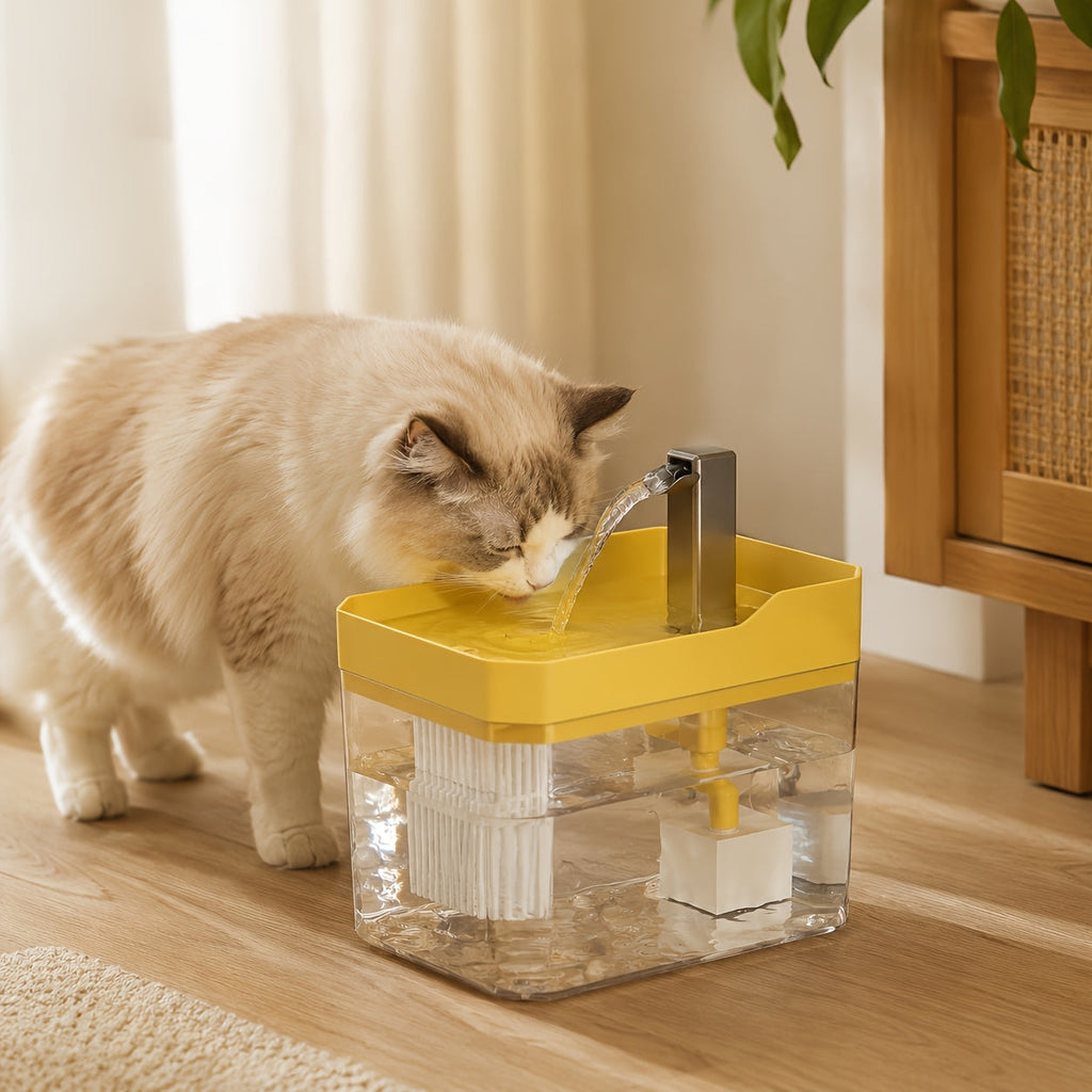 Pet Smart Drinking Fountain Automatic Recirculating Cat Dog Water Dispenser Ultra Quiet USB Powered Visible Water Level Easy Clean No Batteries Required