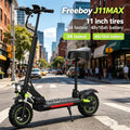 1200W 48V Electric Scooter with Seat – 11-Inch Tires, Full Suspension, Height Adjustable, Front Light, Taillight & Turn Signals – Long Range High Speed Commuter Scooter for Teens & Adults