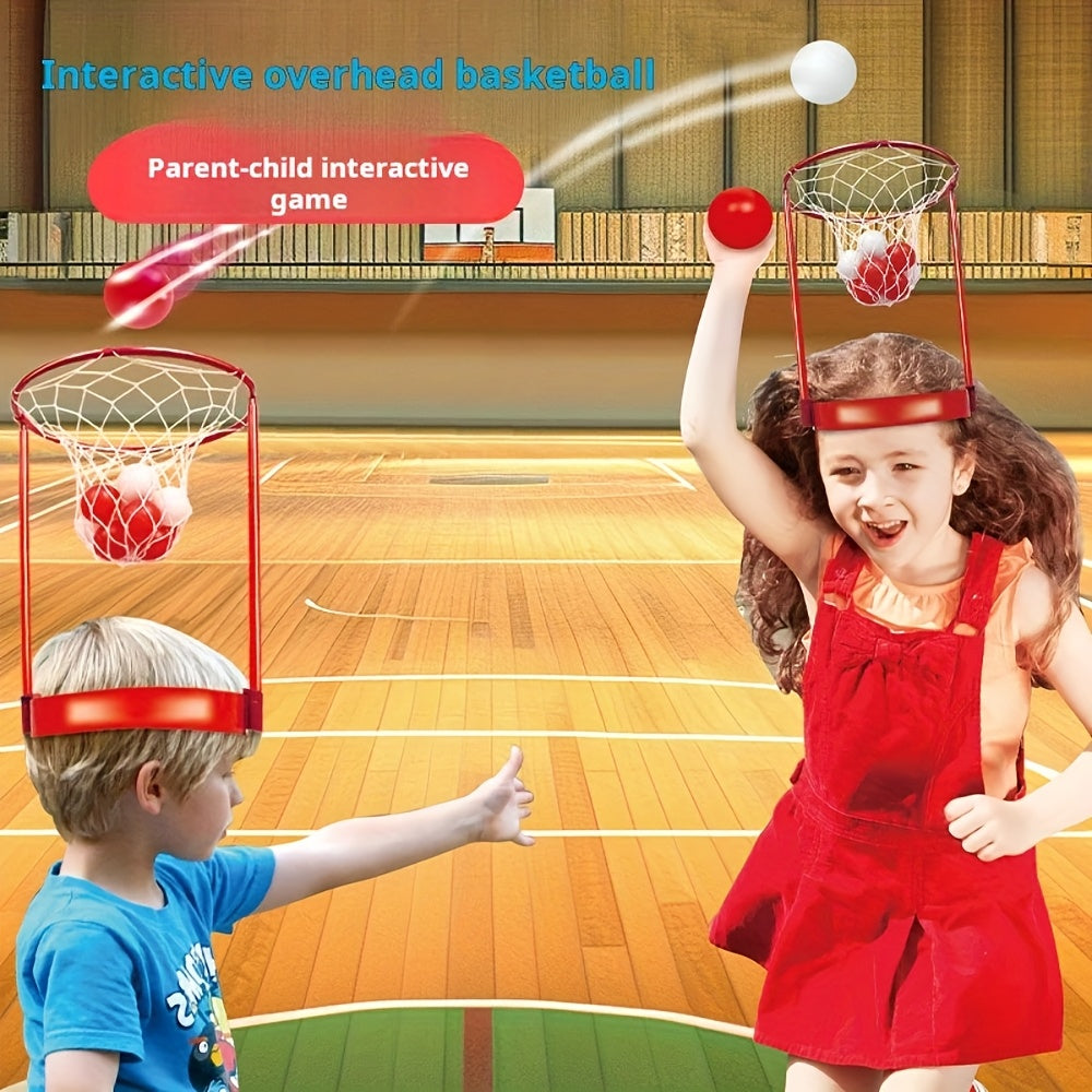 Headband Basketball Party Game for Kids Adults 20 Colorful Balls Adjustable Net Headband 2-Player Parent Child Interactive Competitive Indoor Game Family Fun Activity Birthday Party Supplies