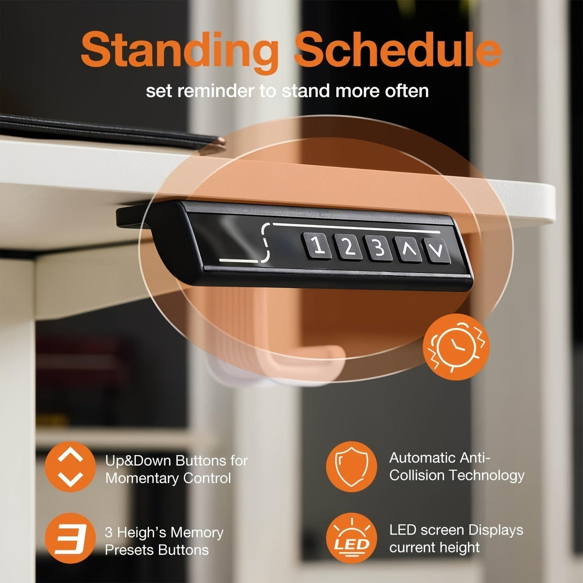 Electric Standing Desk Adjustable Height 40 48 55 63 Inch – Sit Stand Up Desk with Memory Controller & Anti-Collision, Ergonomic Home Office Gaming Workstation, Multiple Colors & Sizes