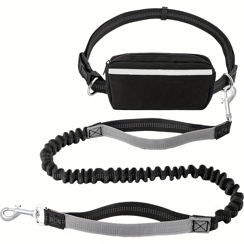 2-in-1 Dog Walking Waist Bag with Built-In Leash Holder – Multifunctional Adjustable Hands-Free Dog Walk Fanny Pack for Treats, Phone & Essentials, One Size, 9 Colors