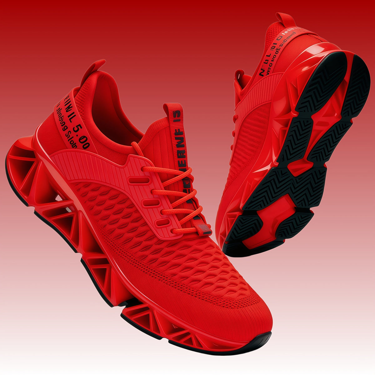 Men's Lightweight Breathable Running Shoes Non-Slip TPU Sole EVA Cushion Lace-Up Low Top Sneakers 3 Colors Sizes US 7.5-13 All-Season Wear-Resistant Training Casual Athletic Shoes