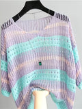 Hollow Out Half Sleeve Beach Cover Up for Women Elegant Loose Swimsuit Cover Up Summer Vacation Boho Tunic Top Light Purple White Cyan Black S M L XL