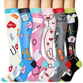 6-Pack Unisex Lightweight Compression Mid-Calf Sports Socks – Casual Athletic Socks for Running, Cycling, Soccer, Hiking, Outdoor Activities & Travel, Sizes S/M & L/XL