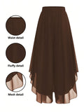 Women's Chiffon Flare Pants Asymmetrical Hem Elegant Flowy Wide Leg Trousers Casual Dressy Solid Color XS-XXL 4 Colors