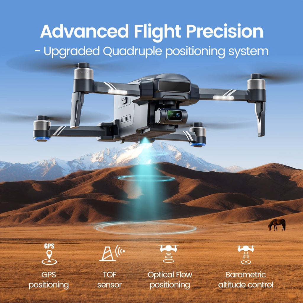 Holy Stone HS600D Professional Drone with 1/2" Sony CMOS Camera 4K HDR Video 3-Axis Gimbal – 6KM Transmission, 80-Min Flight, Level-6 Wind Resistance, AI Smart Track, Auto Return for Adults