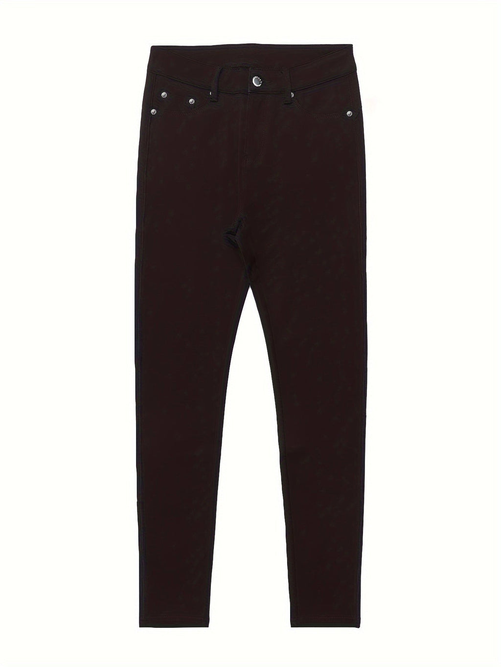 Women's High Waist Stretch Skinny Jeans Metal Button Street Style Slim Fit Denim Pants 10 Colors S-XXL Everyday Wear