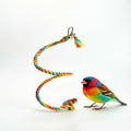 Colorful Parrot Rope Climbing Toy Spinning Beak Grinding Chewing Hanging Toy Bird Cage Decoration for Budgies Cockatiels Conures Lovebirds Random Color