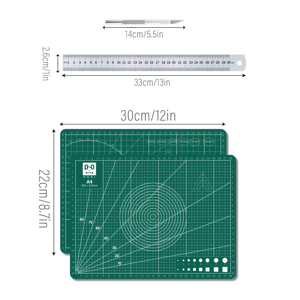 65 Pcs Exacto Knife Craft Cutting Kit with A4 Cutting Mat – Precision Stencil Knife Set with Blades & Cutting Rulers for Paper Modelling, DIY Crafts, Scrapbooking, Art & Card Making