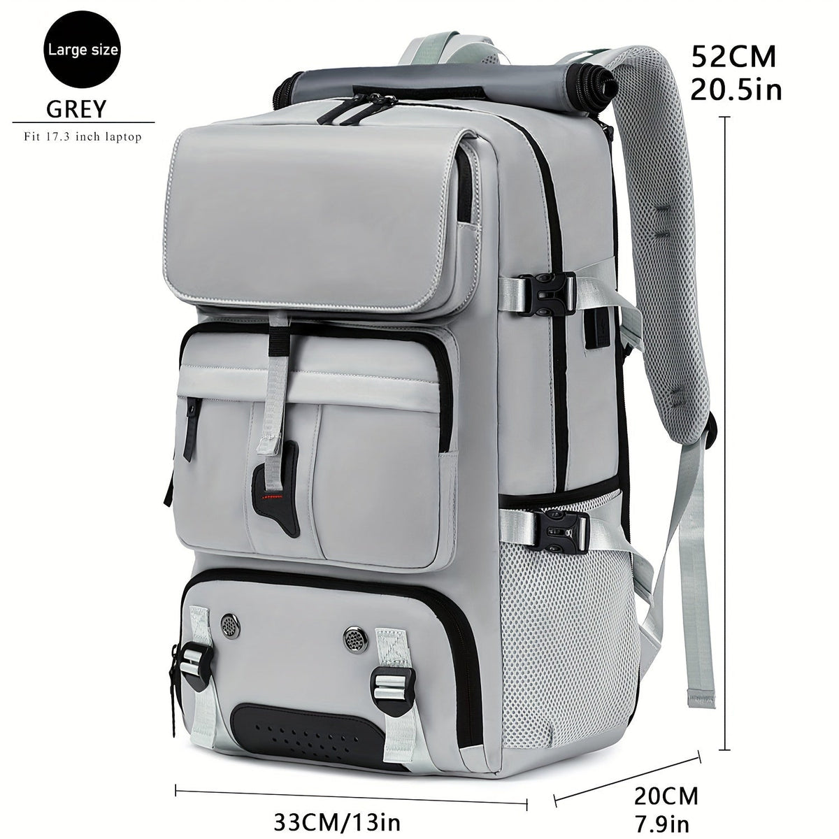 Large Laptop Backpack with Shoe Compartment – Multi-Functional Travel Backpack for Men & Women, Business, College & Carry-On Bag with USB Charging Port, Waterproof, Fits 15.6" Laptop