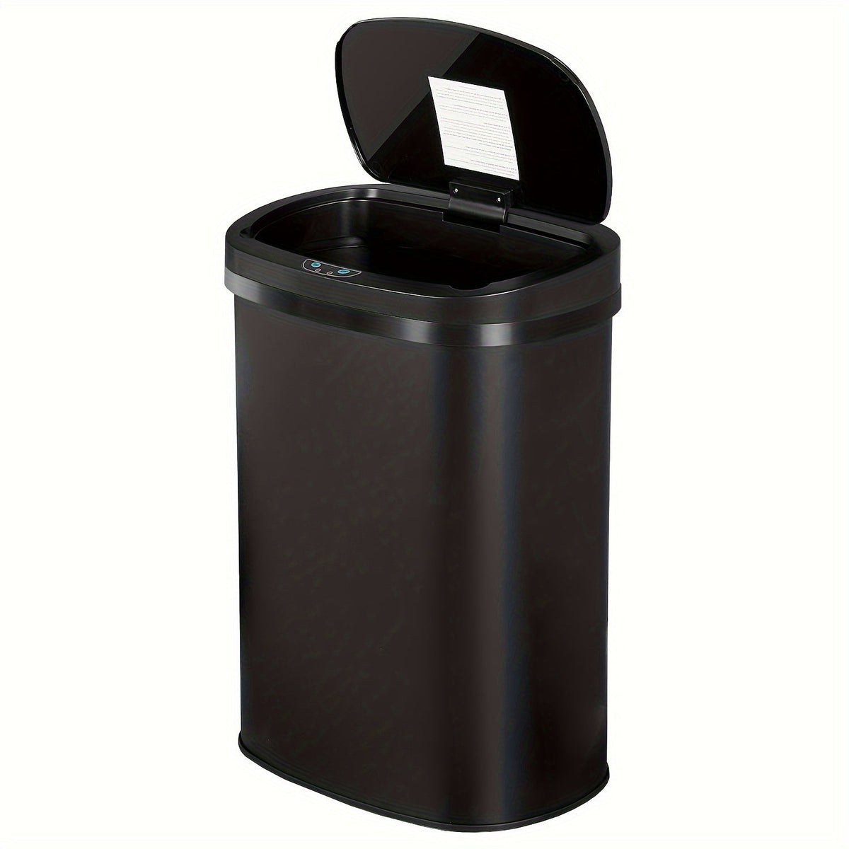 13 Gallon Touchless Trash Can 50L Automatic Motion Sensor Lid | Stainless Steel & Plastic Kitchen Waste Bin | Soft Close Hands-Free Garbage Can | Kitchen Office Bedroom | Black White Red Pink