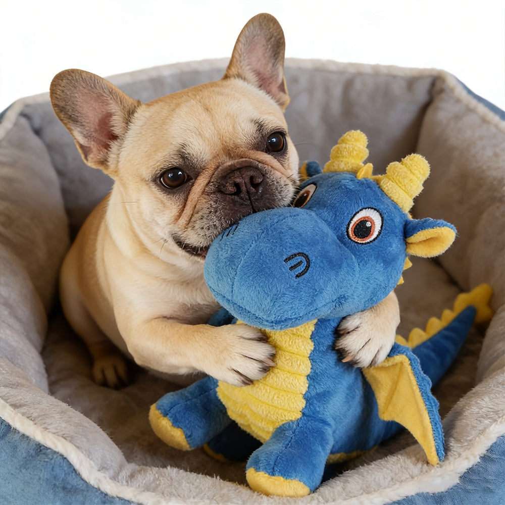 Plush Squeaky Chew Toy for Dogs & Cats – Soft Bite-Resistant Non-Shedding Stuffed Squeaker Toy, Safe Non-Toxic Washable Solo Play Boredom Buster for Puppies & Kittens