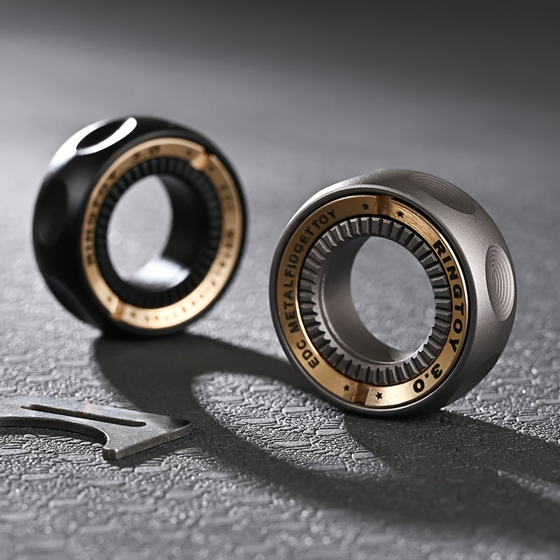 EDC Decompression Finger Spinner with Adjustable Slider Snap Coin Adult Stress Relief Focus Relaxation Toy Perfect Gift for Men Office Desk Fidget