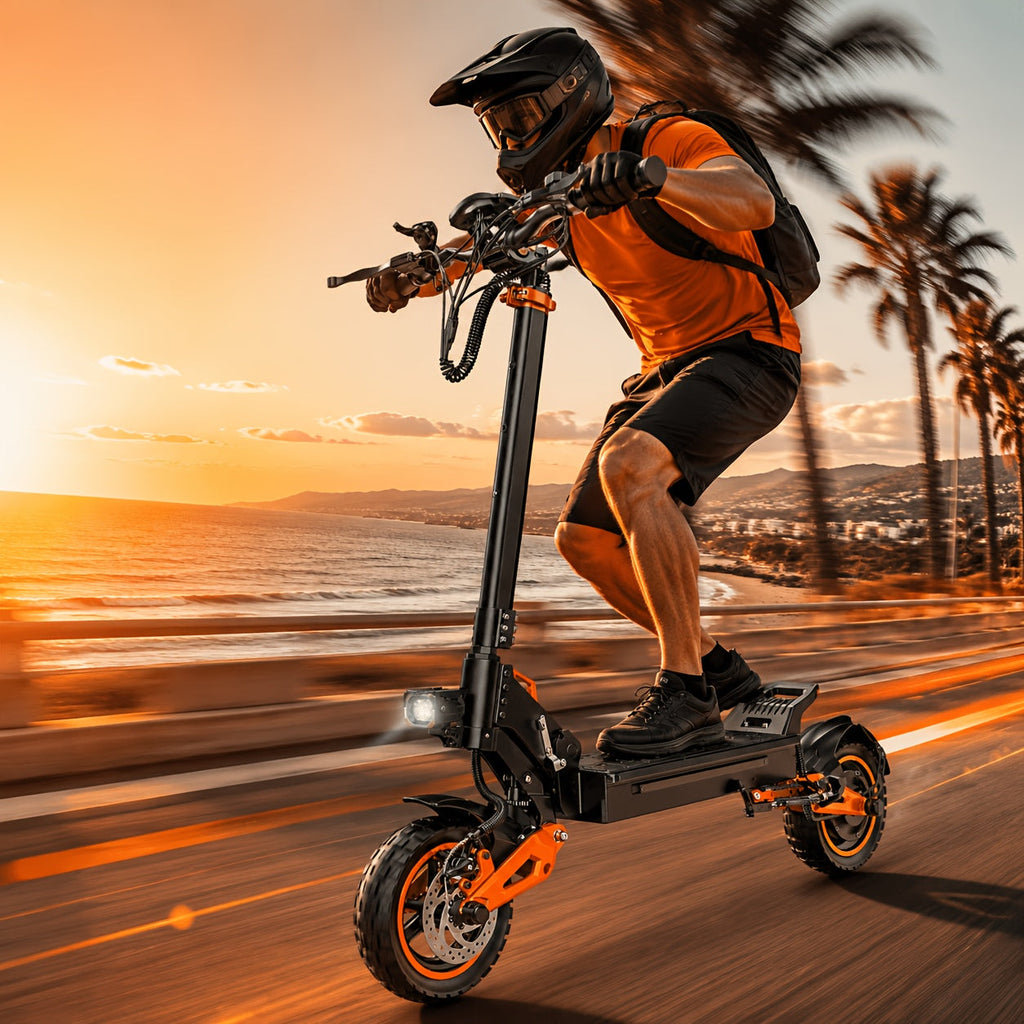 J15MAX 1600W All-Terrain Electric Scooter with Removable Seat, 11-Inch Off-Road Tires, Full Suspension, Foldable Frame, Double Disc Brakes, LCD Display - City & Off-Road Adult E-Scooter