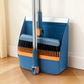 2-in-1 Broom and Dustpan Set Long Handle Foldable Non-Stick Hair Cleaning Hard Floor Sweeper Rotatable Combo for Home Living Room Bedroom Bathroom Outdoor