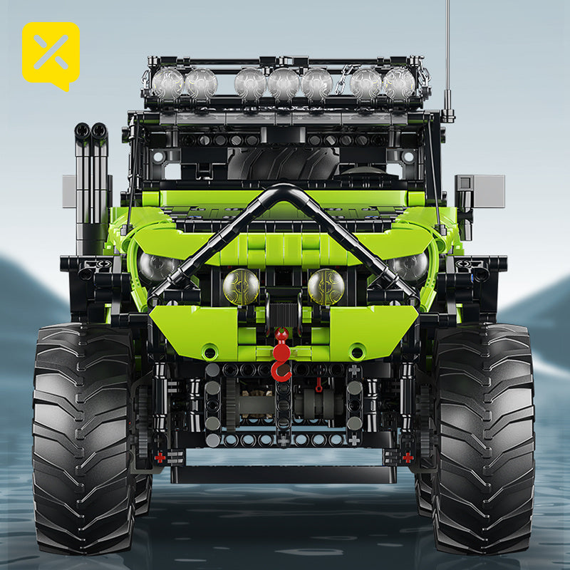 2372pcs 1:8 Scale Large Heavy Cross-Country Building Block Car with Domineering Large Tires – Detailed Off-Road Building Set Display Model Gift for Adults & Kids