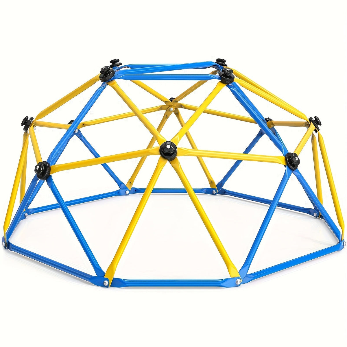 6-Foot Outdoor Kids Climbing Dome Backyard Jungle Gym with Stainless Steel Frame Weather-Resistant 600 Lbs Capacity Safe Activity Center Gift for Boys Girls Ages 3 to 10 Years Yellow Blue