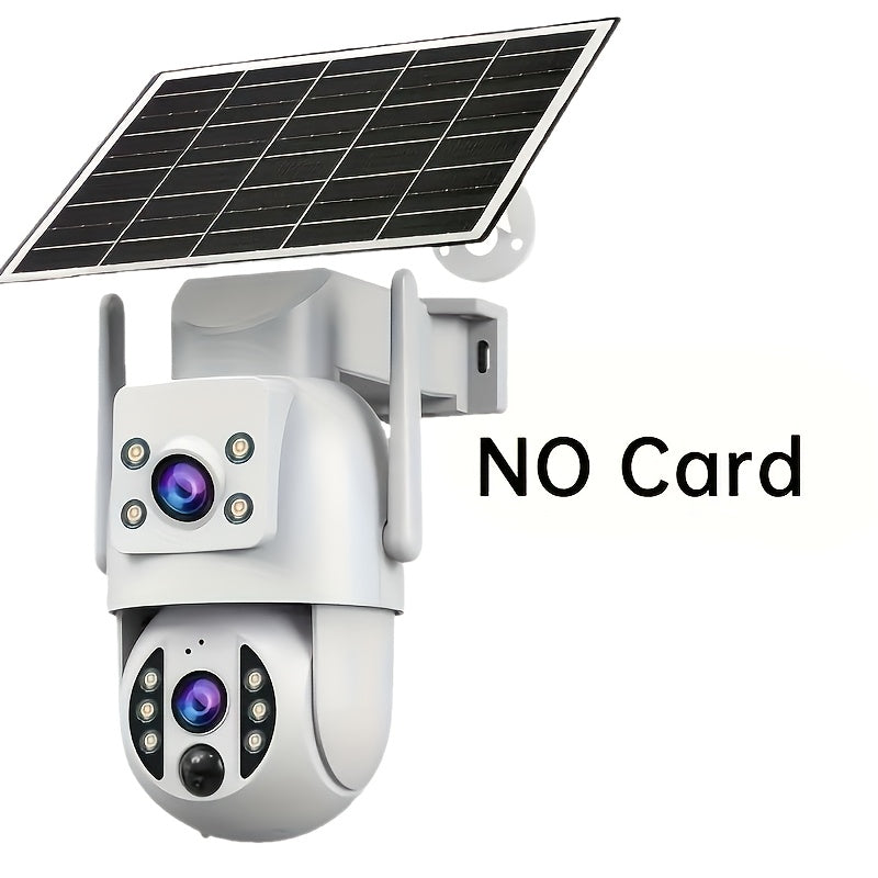 Solar Security Camera Outdoor 360° PTZ 1296P HD Dual Lens Color Night Vision Two-Way Audio Motion Detection WiFi SD Card – Wire-Free Rechargeable JOOAN RS3