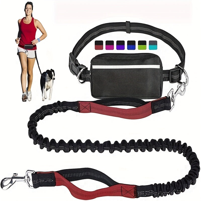 2-in-1 Dog Walking Waist Bag with Built-In Leash Holder – Multifunctional Adjustable Hands-Free Dog Walk Fanny Pack for Treats, Phone & Essentials, One Size, 9 Colors