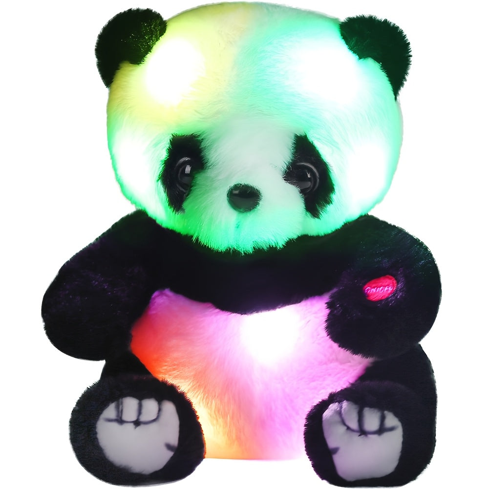 Light Up Panda Stuffed Animal 8 or 12 Inch LED Glowing Panda Bear Plush Toy Soft Hugging Plushie for Kids Boys Girls Birthday Christmas Gift Home Decor Night Light Nursery Room Decor